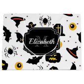 Halloween Pattern Große Geschenktüte (Vorderseite)
