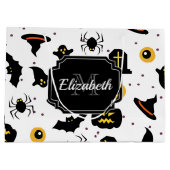 Halloween Pattern Große Geschenktüte (Rückseite)