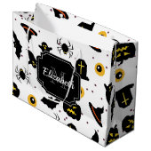 Halloween Pattern Große Geschenktüte (Vorderseite Schrägansicht)
