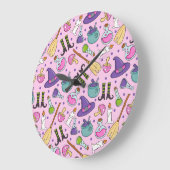 Halloween Pattern Große Wanduhr (Winkel)