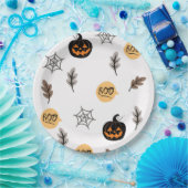 Halloween Pattern Hintergrund Pappteller (Party)