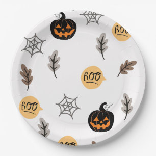 Halloween Pattern Hintergrund Pappteller
