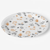 Halloween Pattern Hintergrund Pappteller (Schrägansicht)