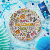 Halloween Pattern Hintergrund Pappteller (Party)
