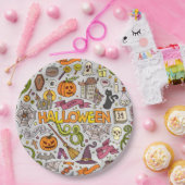Halloween Pattern Hintergrund Pappteller (Party)