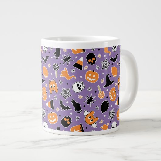 Halloween Pattern Jumbo-Tasse (Vorderseite Rechts)