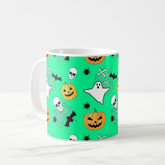 Halloween Pattern Kaffeetasse (Vorderseite Links)