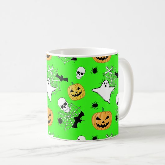 Halloween Pattern Kaffeetasse (VorderseiteRechts)