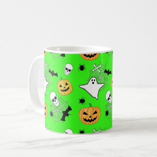 Halloween Pattern Kaffeetasse (Vorderseite Links)