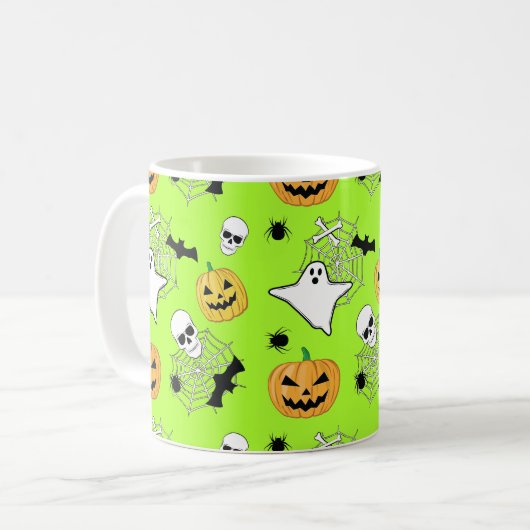 Halloween Pattern Kaffeetasse (Vorderseite Links)