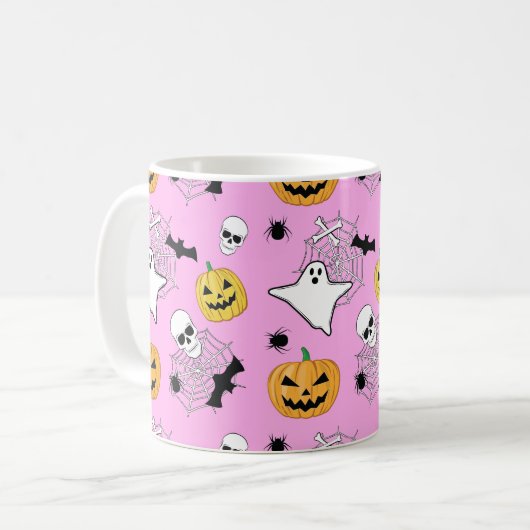 Halloween Pattern Kaffeetasse (Vorderseite Links)