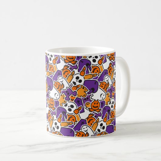 Halloween Pattern Kaffeetasse (VorderseiteRechts)