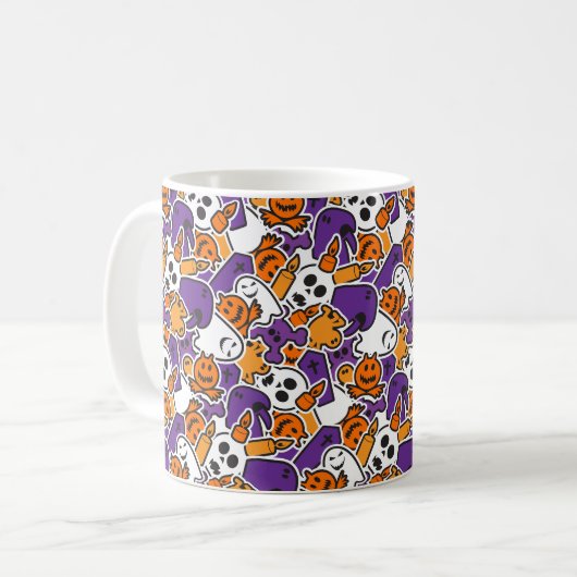 Halloween Pattern Kaffeetasse (Vorderseite Links)