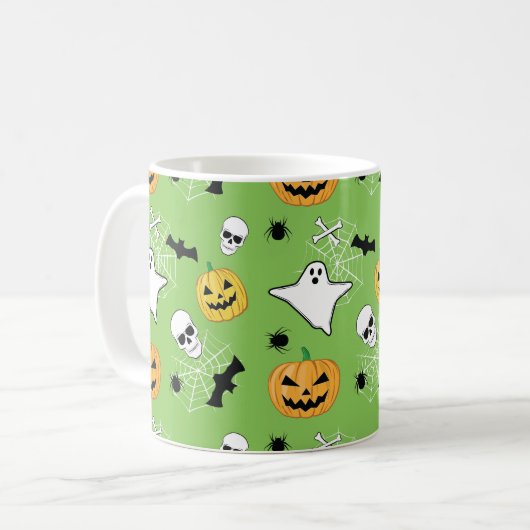 Halloween Pattern Kaffeetasse (Vorderseite Links)