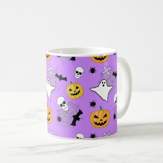 Halloween Pattern Kaffeetasse (VorderseiteRechts)