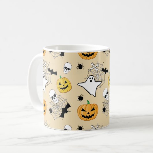 Halloween Pattern Kaffeetasse (Vorderseite Links)
