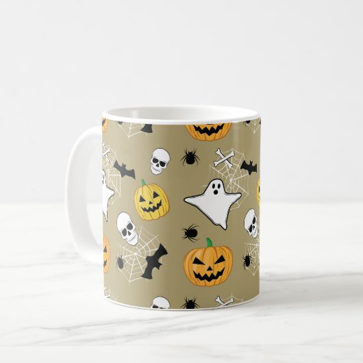 Halloween Pattern Kaffeetasse (Vorderseite Links)