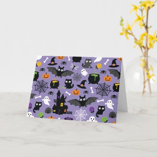 Halloween Pattern Karte (Gelbe Blume)