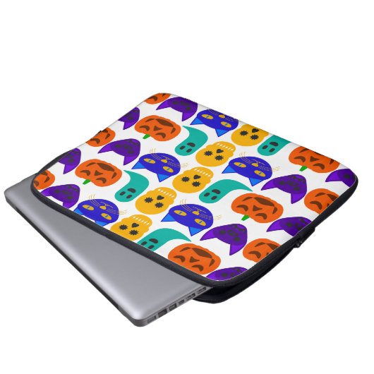 Halloween-Pattern Laptop-Sieb, 13-Zoll Laptopschutzhülle (Vorne Knopf)
