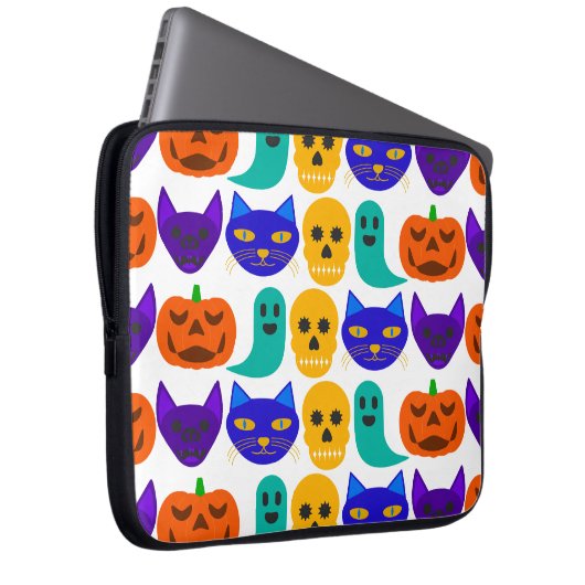 Halloween-Pattern Laptop-Sieb, 15 Zoll Laptopschutzhülle (Vorne Rechts)