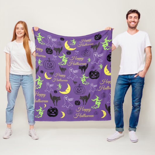 Halloween Pattern Lila Fleecedecke (Beispiel)