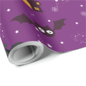 Halloween Pattern Lila Geschenkpapier (Rolleneckpunkt)