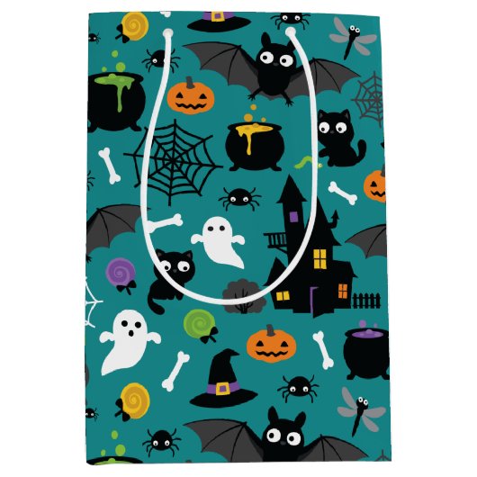Halloween Pattern Mittlere Geschenktüte (Vorderseite)