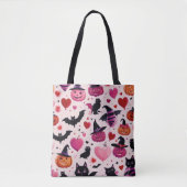 Halloween Pattern Niedlich Pink Pumpkin Tasche (Vorderseite)