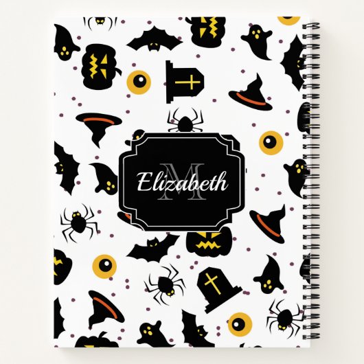 Halloween Pattern Notizblock (Rückseite)