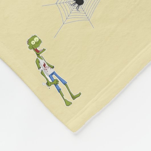 Halloween Pattern on cream Fleecedecke (Ecke)