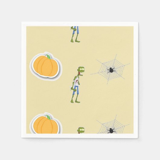 Halloween Pattern on cream Serviette (Vorderseite)