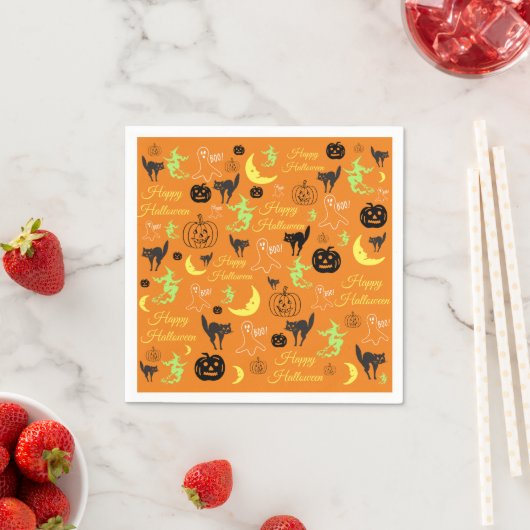 Halloween Pattern Orange Serviette (Beispiel)