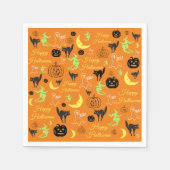 Halloween Pattern Orange Serviette (Vorderseite)