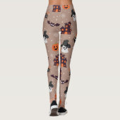 Halloween Pattern Pale Taupe Leggings (Rückseite)
