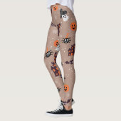 Halloween Pattern Pale Taupe Leggings (Links)