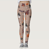 Halloween Pattern Pale Taupe Leggings (Vorderseite)