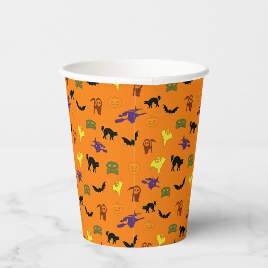Halloween Pattern Pappbecher (Rechts)
