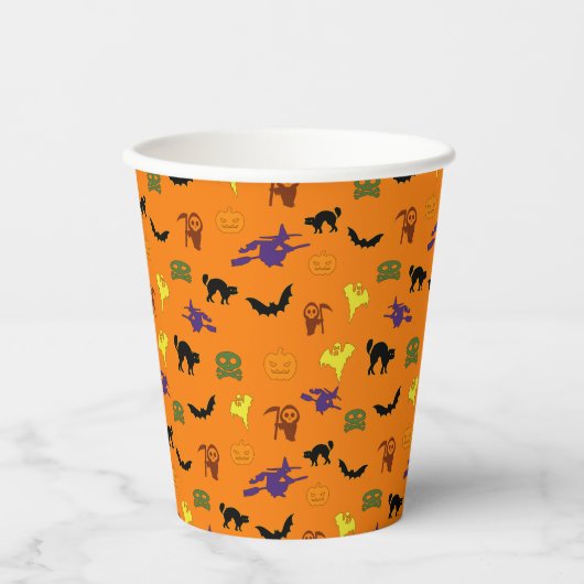 Halloween Pattern Pappbecher (Vorderseite)