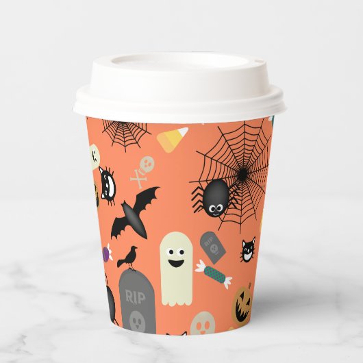 Halloween Pattern Pappbecher (Vorderseite)