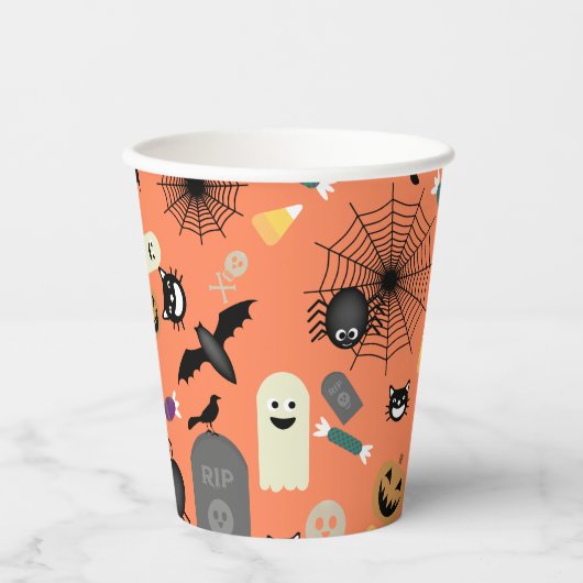 Halloween Pattern Pappbecher (Vorderseite)