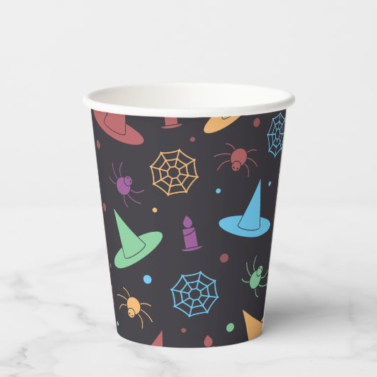 Halloween Pattern Pappbecher (Rückseite)
