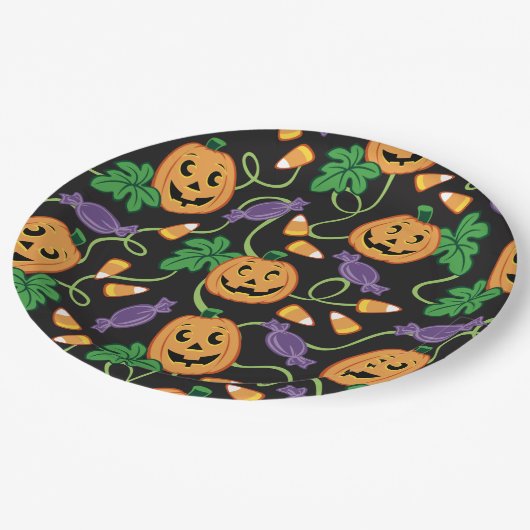 HALLOWEEN PATTERN PAPPTELLER (Schrägansicht)