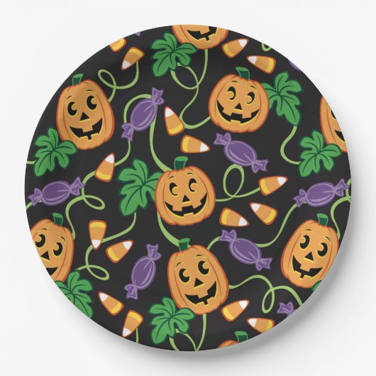 HALLOWEEN PATTERN PAPPTELLER (Vorderseite)