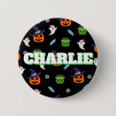 Halloween Pattern Party Favor Button (Vorderseite)