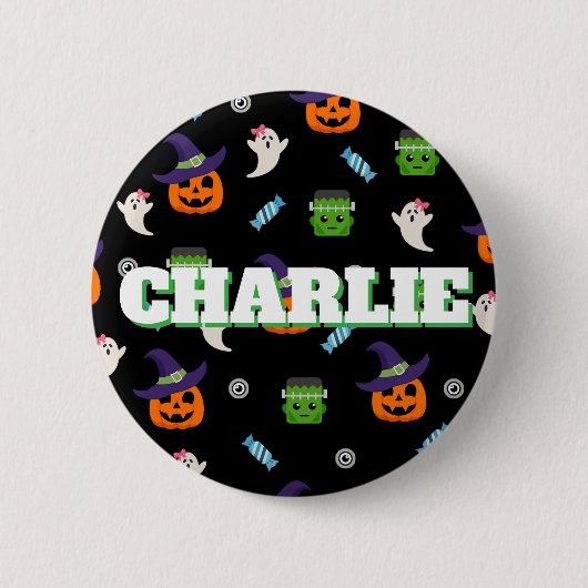 Halloween Pattern Party Favor Button (Vorderseite)