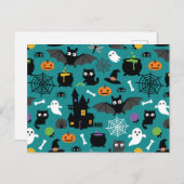 Halloween Pattern Postkarte (Vorne/Hinten)