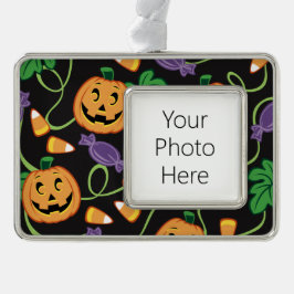 HALLOWEEN PATTERN Rahmen-Ornament SILBER