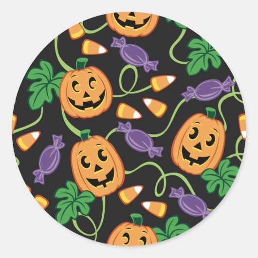 HALLOWEEN PATTERN RUNDER AUFKLEBER (Vorderseite)