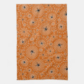 Halloween Pattern | Spinnen auf Spinnennetzen Geschirrtuch (Vertikal)