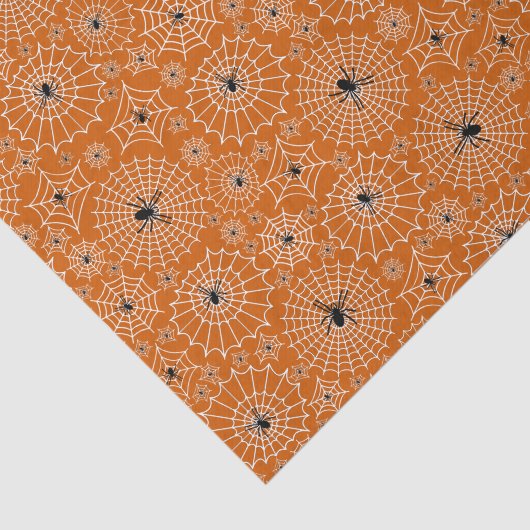 Halloween Pattern | Spinnen auf Spinnennetzen Seidenpapier (Ausschnitt)